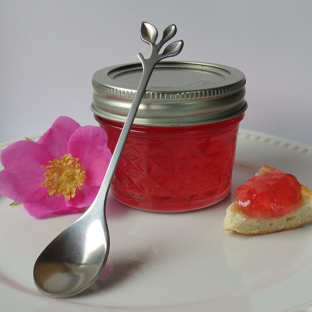 Mason Jar with Jam & Decorative Serving Spoon